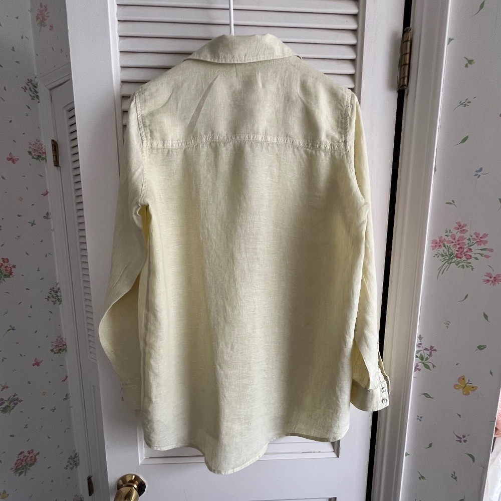 Sigrid Olsen Citrus Yellow Linen Blouse Size Small - Picture 2 of 6